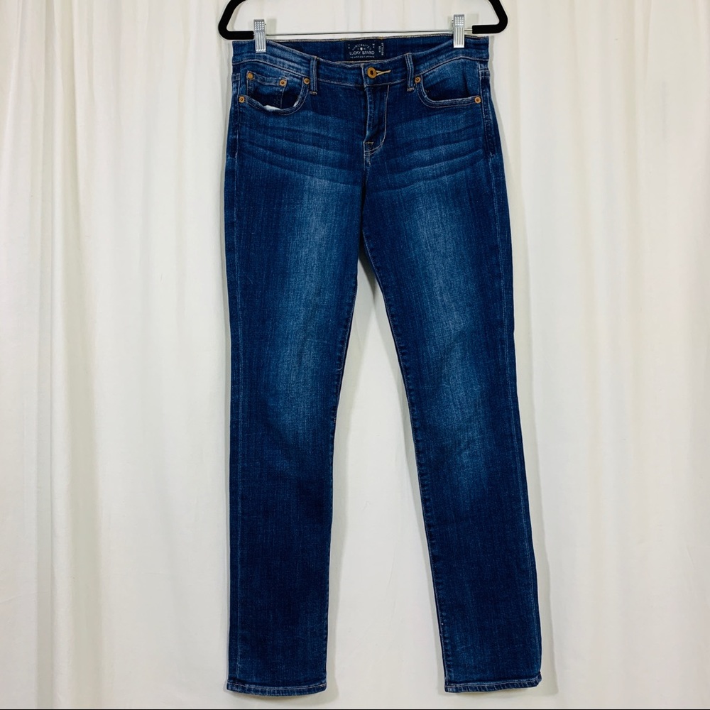 Lucky Brand Women's Straight Leg Jeans in Dark Blue Wash